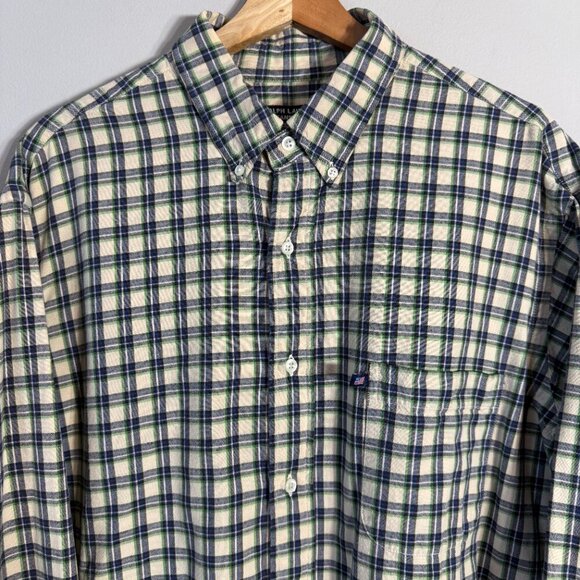 Ralph Lauren Jeans Co Plaid Flannel Button Down Shirt Mens Large Tan Preppy Soft - Picture 5 of 13